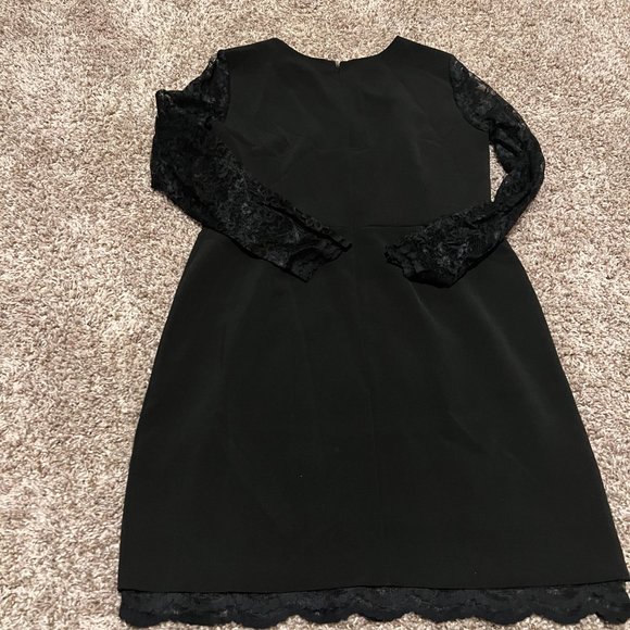 Ivy & Blu Women's Elegant Floral Lace Sleeves Pencil Dress -Black size 16 - Picture 6 of 15